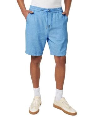 Scotch & Soda Seasonal core-Fave Cotton/Linen Twill Bermuda Shorts - Blau
