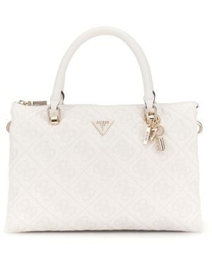 Guess Adelasia Multi Comp Satchel Cream White - Wit