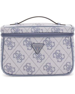 Guess Borsa trucco Toiletry Train Case Slate Logo grigio cadetto - Metallizzato