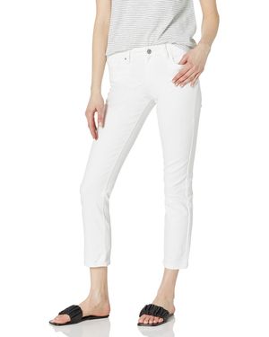 PAIGE Amber Broken Hem Straight Leg Jeans - White