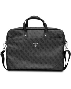 Guess 's Saffiano 4g Hot Stamp Triangle Logo Bag - Black