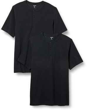 Amazon Essentials Serafino in piqué a iche Corte dalla vestibilità Standard - Nero