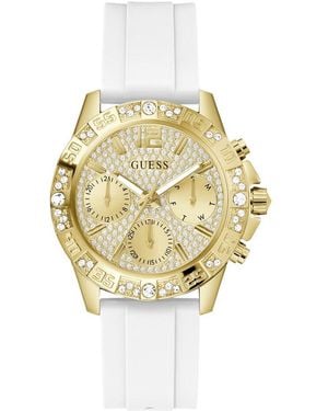 Guess Montre Majesty GW0772L3 en silicone pour femme - Métallisé