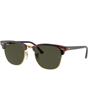 Ray-Ban Rb3016f Clubmaster Low Bridge Fit Square Sunglasses - Green