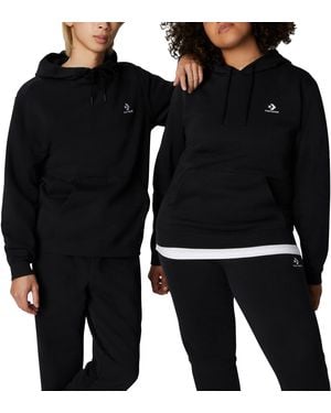 Converse Felpa con Cappuccio Go-To Embroidered Star Chevron Nero Taglia XL Codice 10024509-A02