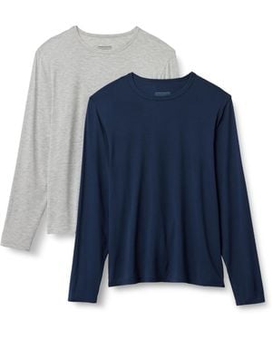 Amazon Essentials Maillot de Corps en Modal Ultra Doux à ches Longues - Bleu