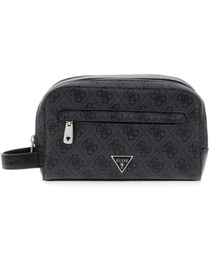 Guess Toiletry Bag Milano Necessaire Black Dark Grey