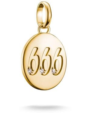 Thomas Sabo Charm Club Connect Cc1253-414-14 Angel Number 666 Pendant 18 Carat Gold Plated Recycled 925 Silver - Metallic
