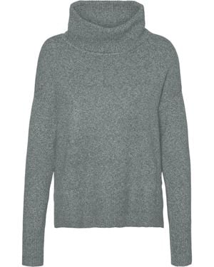 Vero Moda Vmdoffy Ls Cowlneck Blouse Ga Noos Knitted Jumper - Grey