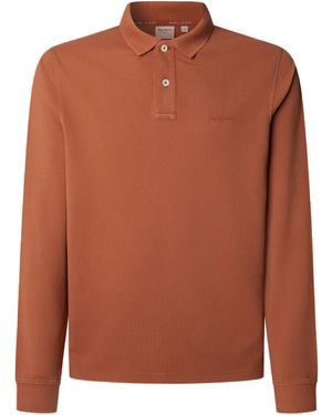 Pepe Jeans Nieuwe Oliver Gd Ls Polo - Bruin