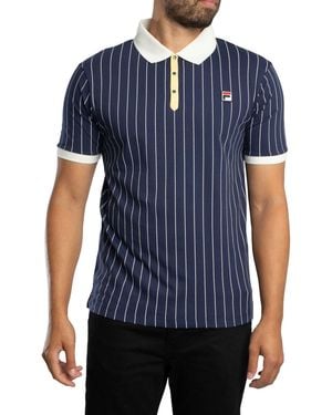 Fila Uomo Polo A Righe Vintage Classica BB1 - Blu