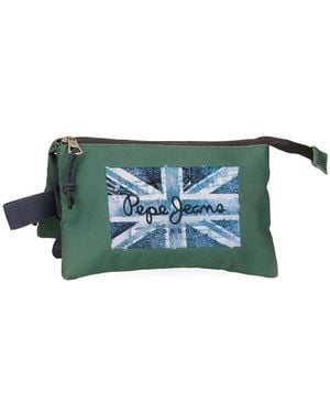 Pepe Jeans Jebb Astuccio Triplo Verde 22 x 12 x 5 cm Poliestere 1,32 L by Joumma Bags