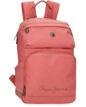 Pepe Jeans Corin Zaino per laptop da 15,6 pollici rosa 25 x 37 x 10 cm poliestere e PU 9,25 L by Joumma Bags