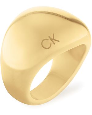 Calvin Klein Women's Playful Organic Shapes Collection Ring In Yellow Gold - 35000441d - Metallic