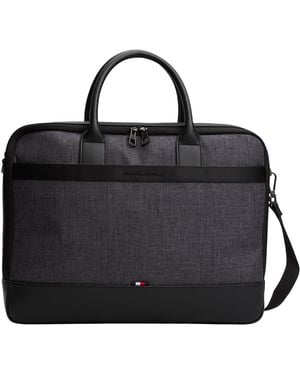 Tommy Hilfiger 's Nylon Travel Laptop Bag With Shoulder Strap - Black