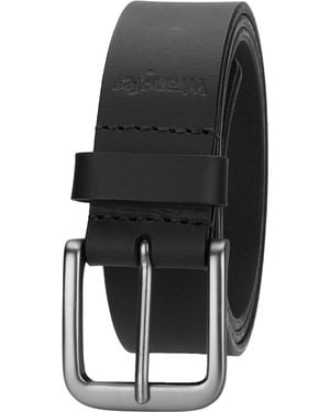 Wrangler 's Full Grain Genuine Leather 35 Mm Casual Belt For Jeans - Black