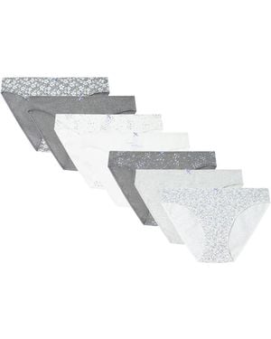 Women'secret Pack 7 Bragas clásicas algodón Gris - Metálico