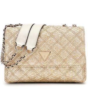 Guess Giully II Two Compound Convertible Flap Bag Gold - Neutro