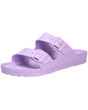 Birkenstock SANDALO CON DOPPIA FASCIA E CHIUSURA CON FIBBIE - Viola