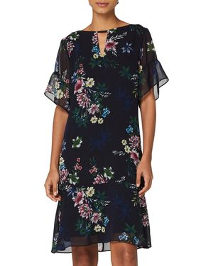 TRUTH & FABLE Robe Midi Trapèze en Mousseline - Noir