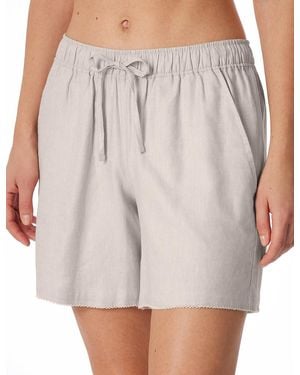 Schiesser Webhose kurz Leinen-Mix + Relax Pyjamaunterteil - Weiß