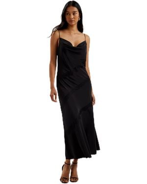 Ted Baker Wmd-ambato-lace Insert Cowl Neck Midi Dress Formal Night - Black