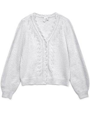 Vero Moda Vmlya Ls V-Neck Cardigan Btq - Weiß