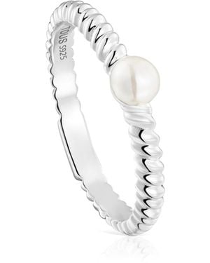 Tous Ring aus Sterlingsilber und Zuchtperle - Mettallic