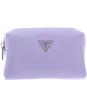 Guess Top Zip Beauty Bag Lavender - Lila