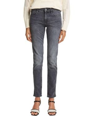 Esprit Jeans mit schmaler Passform und mittelhohem Bund - Blau