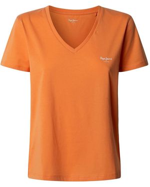 Pepe Jeans Macy Short Sleeve V Neck T-Shirt M - Arancione