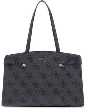 Guess Lorelei Travel Weekend Bag Coal Logo - Nero