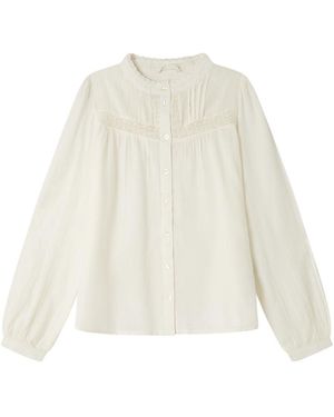 Springfield Nueva Camisa De Estructura con Bordado De Árboles - Blanco