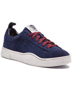 DIESEL Scarpe Sneaker Uomo S-Clever Low in Pelle Blu