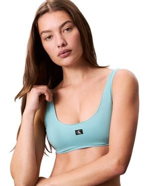 Calvin Klein Donna Top Bikini Bralette Imbottitura Estraibile, - Blu