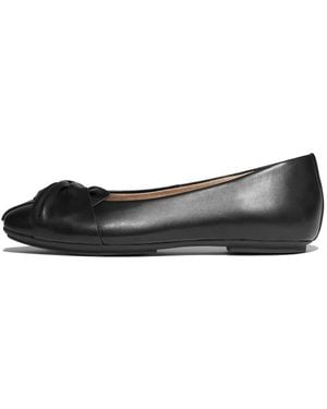 Fitflop Delicato Soft-twist Leather Ballet Flats - Black