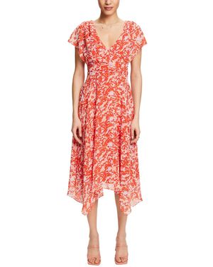 esprit maxikleid aus chiffon mit blumen print