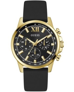 Guess Reloj Multiesfera para para Hombre de Cuarzo con Correa en Silicona GW0913G2 - Negro