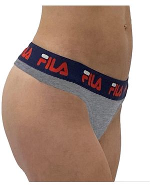 Fila Panty perizoma in cotone con logo classico da donna - Blu
