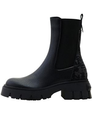 Desigual Elasticated Truck-Sole Chelsea Boots - Black