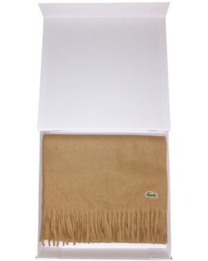 Lacoste Re7394 Brown Ladies Cashmere Scarf - White