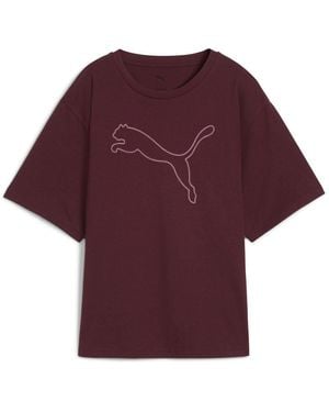PUMA Her Graphic Relaxed Fit Short Sleeve T-Shirt XS - Viola