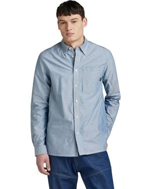 G-Star One Pkt Regular Shirt Met Lange Mouwen - Blauw