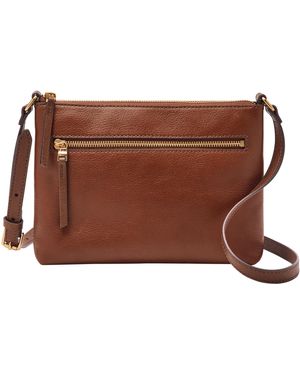 Fossil Sac porté croisé horizontal Fiona -Marron