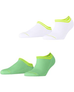 Esprit Base Stripe Multipack W Sn Cotton Low-cut Patterned 2 Pairs Trainer Socks - Green