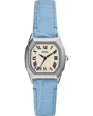 Fossil Analog Quartz Watch With Leather Strap Es5405 - Blue