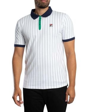 Fila Uomo Polo A Righe Vintage Classica BB1 - Bianco