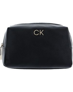 Calvin Klein Re-lock Cosmetic Pouch Pbl Bag - Black