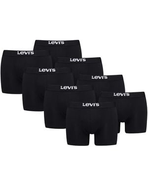 Levi's Solid Boxershorts Unterwäsche aus Bio-Baumwolle im 8er Pack - Schwarz