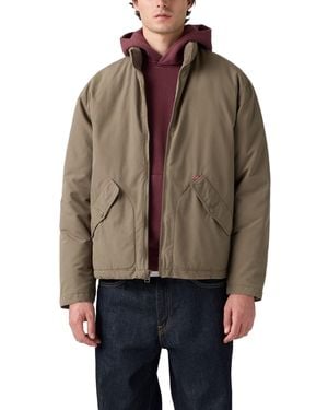 Levi's Briggs Short Puffer Jacket Bungee Cord Brown S